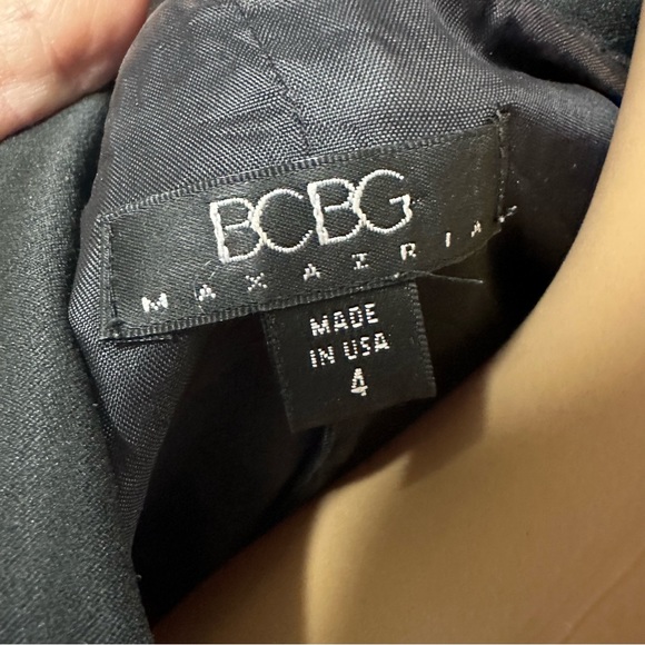 BCBGMaxazria Black 3 Button Slim Fit Shoulder Pad Pocket Blazer Jacket Womens 4 - Picture 12 of 15